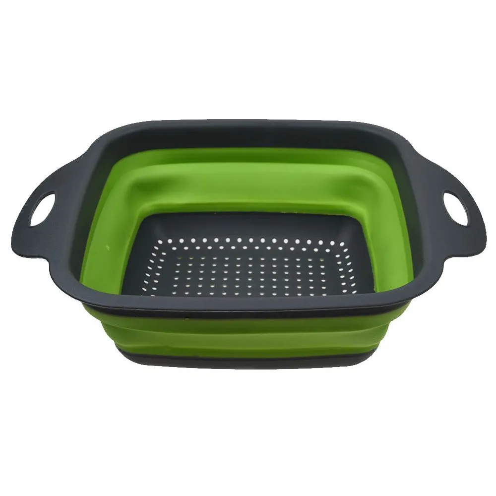 2 Pc Collapsible Strainer Colander Basket Folding Rinse Pasta Drainer Kitchen