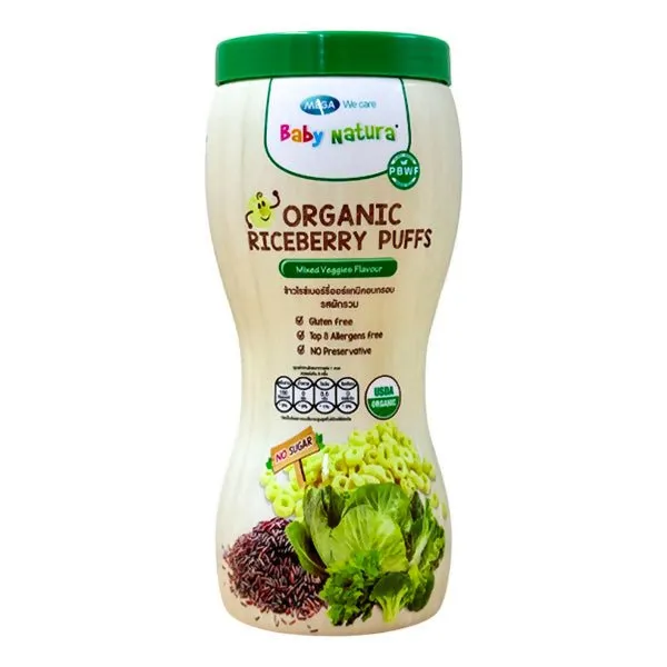  Baby Natura Organic Mixed Veggies Flavou Riceberry Puffs 40g