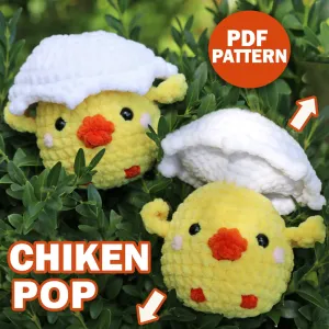 Crochet No Sew Chicken pattern, US standard terms, Skill level beginner