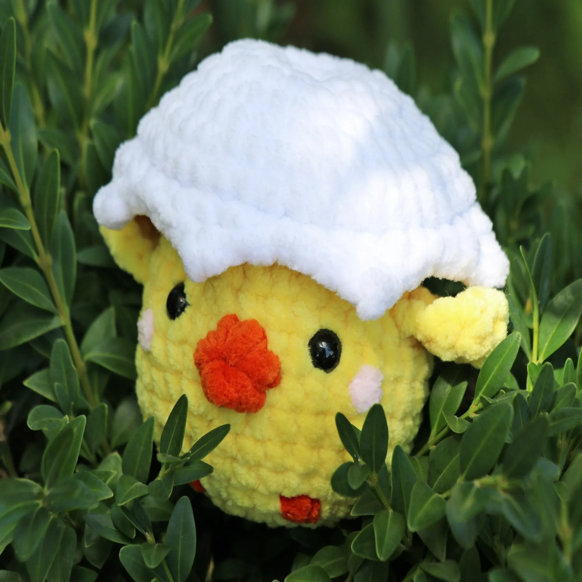 Crochet No Sew Chicken pattern, US standard terms, Skill level beginner