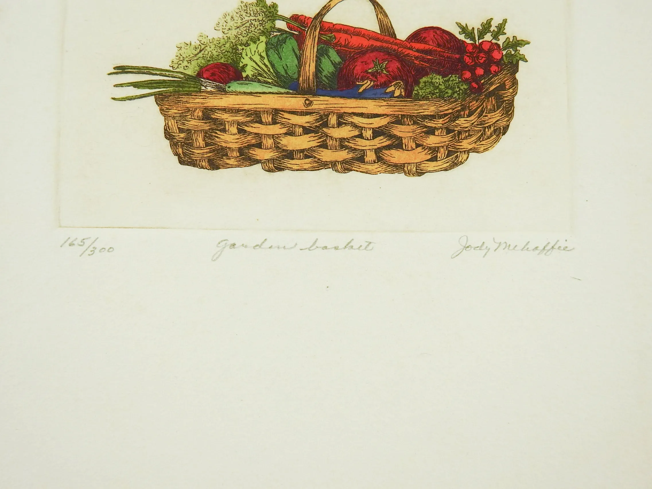 Garden Basket w/Veggies Etching