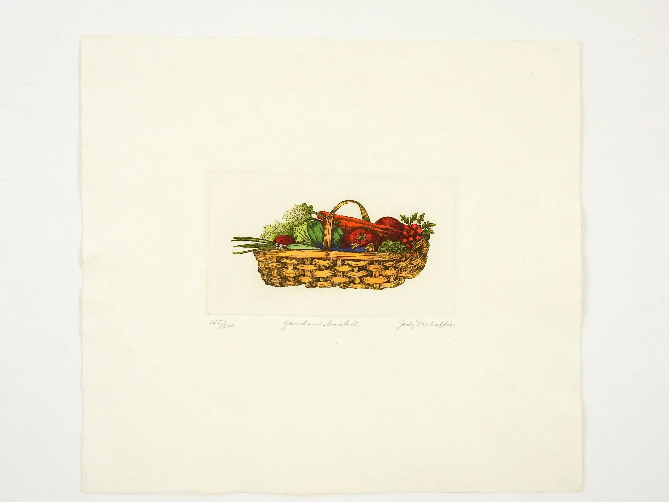 Garden Basket w/Veggies Etching