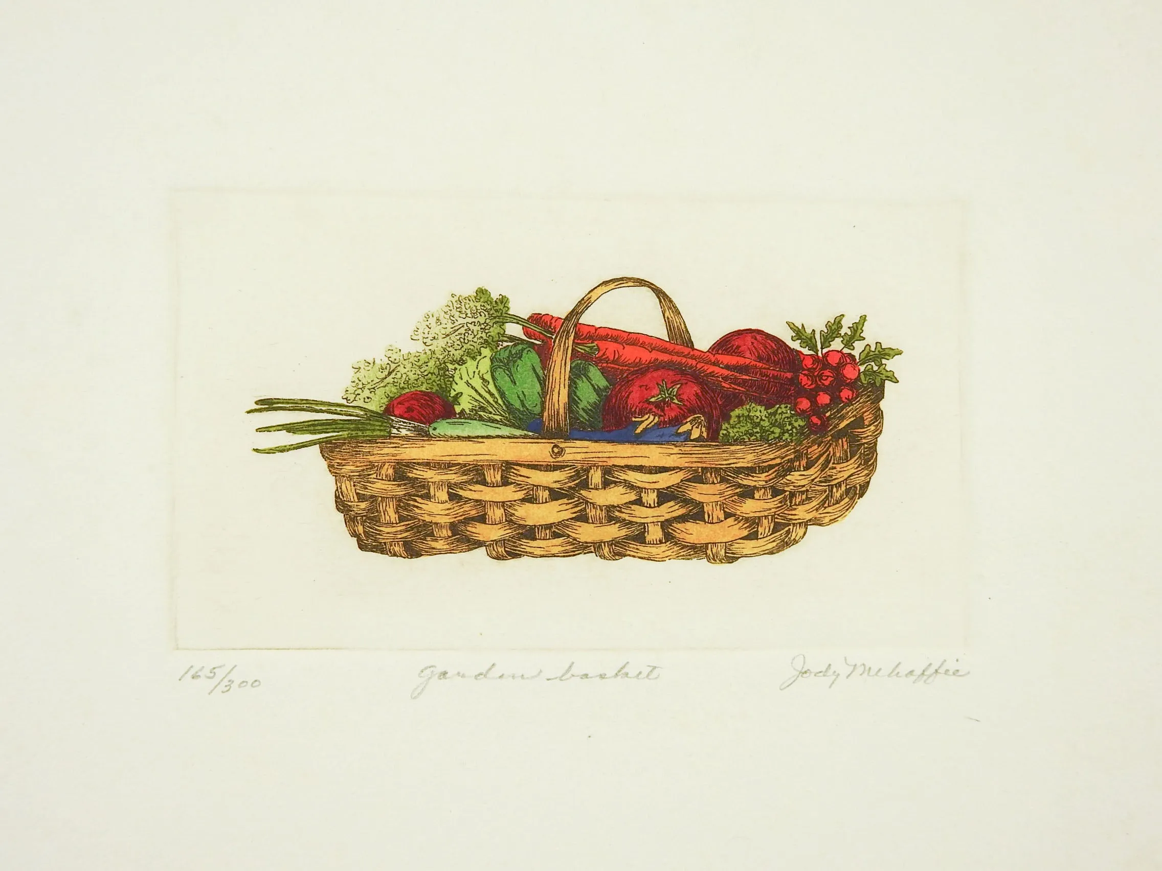 Garden Basket w/Veggies Etching