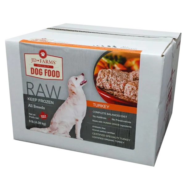 Premium JD Farms Raw Turkey Dog Food - Natural, Nutritious, and Fresh Meal for Dogs