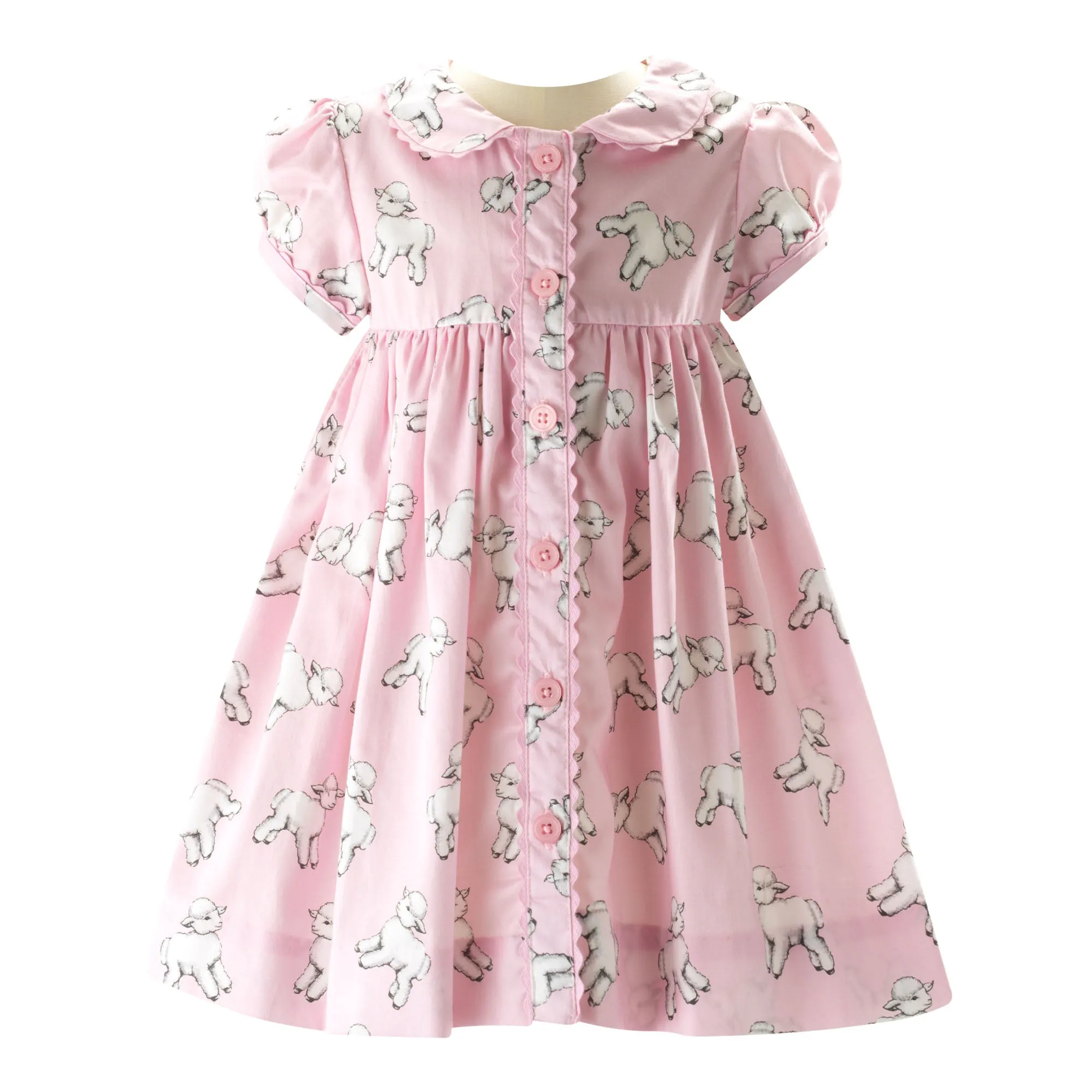 Lamb Button-Front Dress & Bloomers