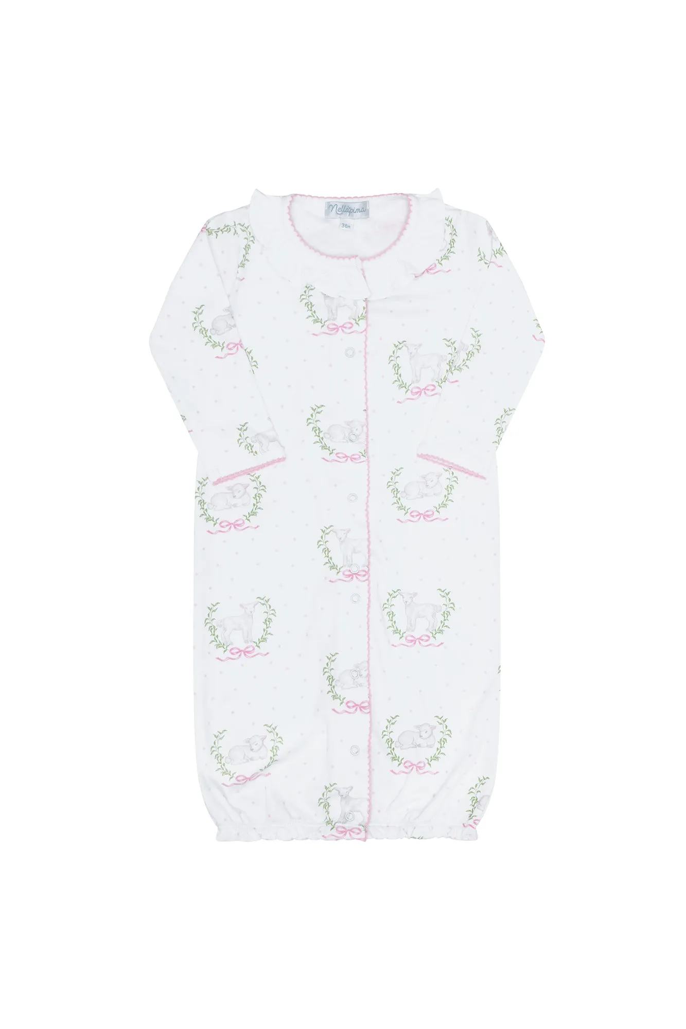 Pink Lamb Print Converter Gown