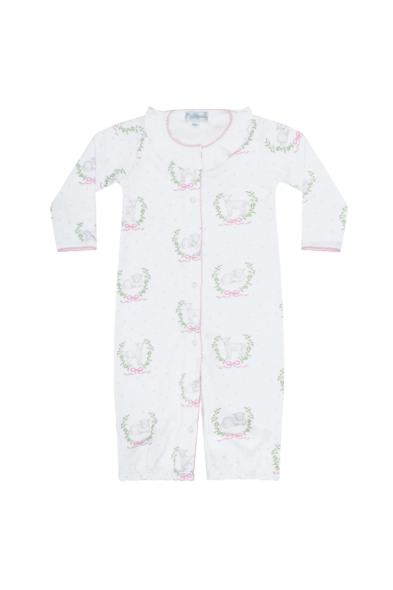 Pink Lamb Print Converter Gown