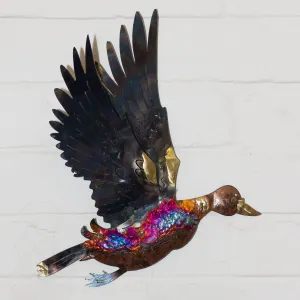 Recycled Tin Flying Duck