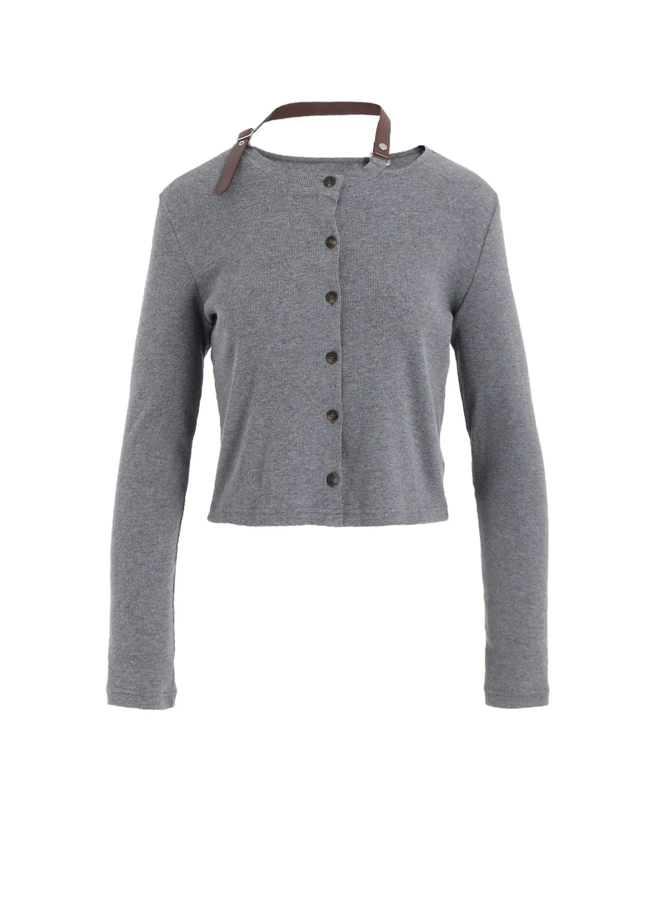 RIB STITCH CARDIGAN WITH CHOKER