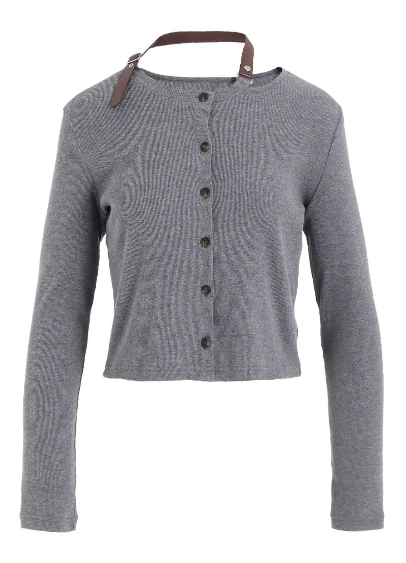 RIB STITCH CARDIGAN WITH CHOKER