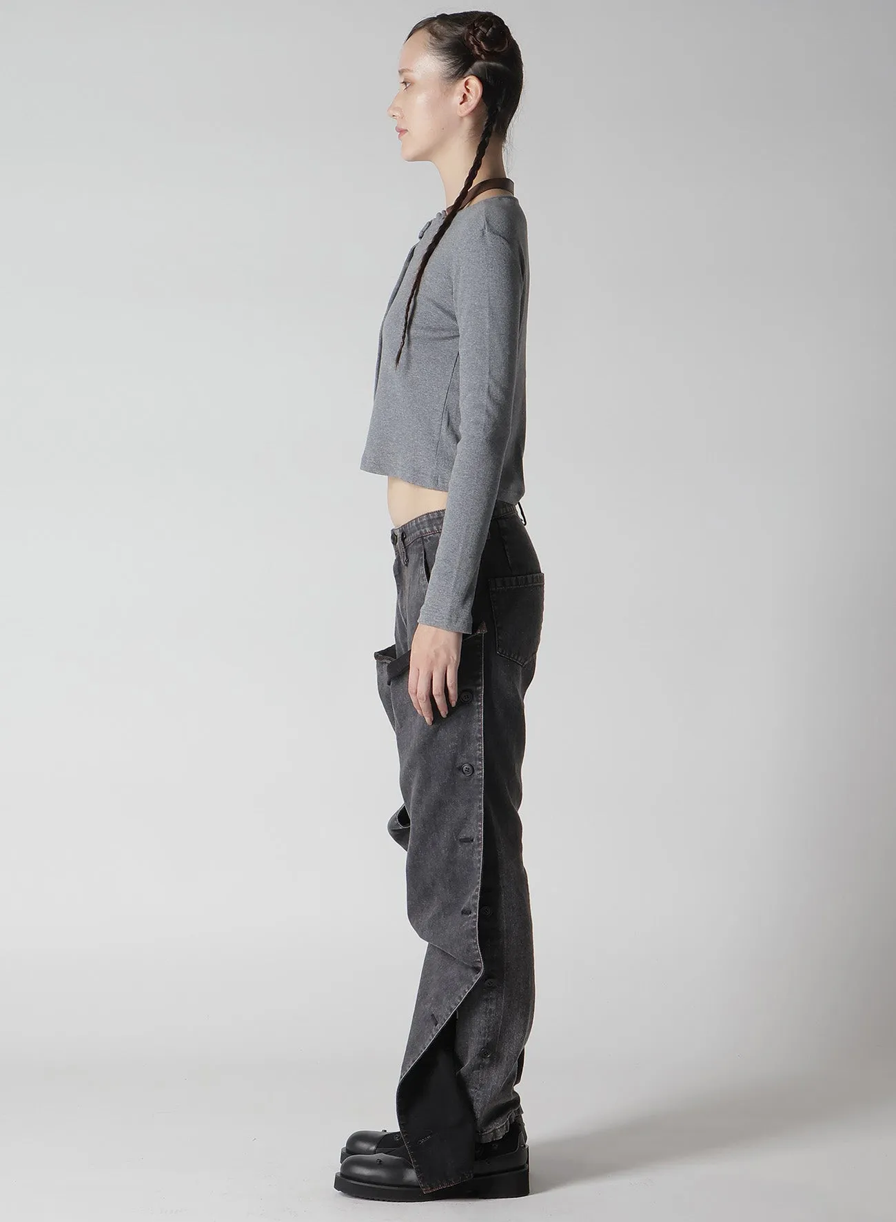 RIB STITCH CARDIGAN WITH CHOKER