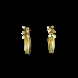 Rice Earrings - Pearl Hoop Post