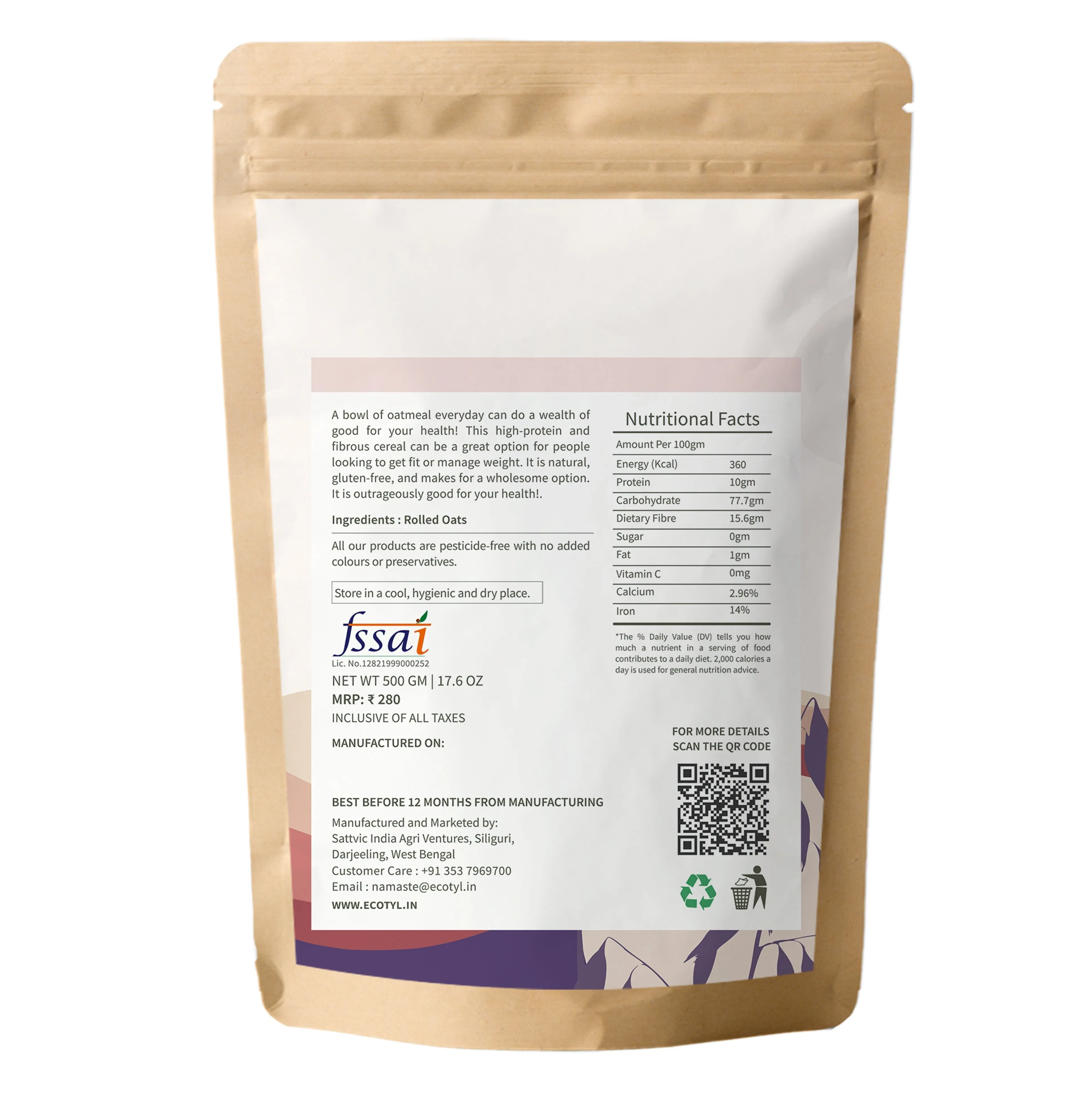 Rolled Oats Gluten Free Breakfast Cereal