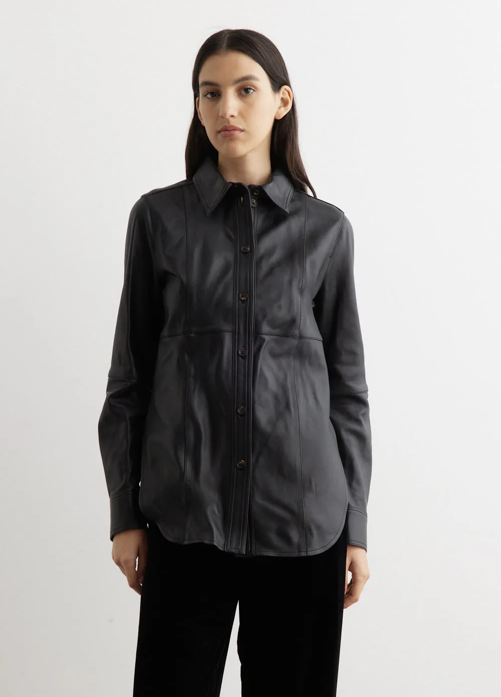 Slim Leather Shirt