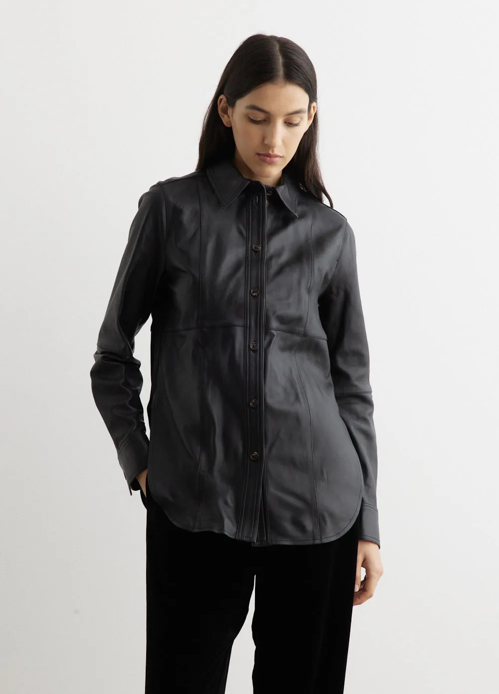 Slim Leather Shirt