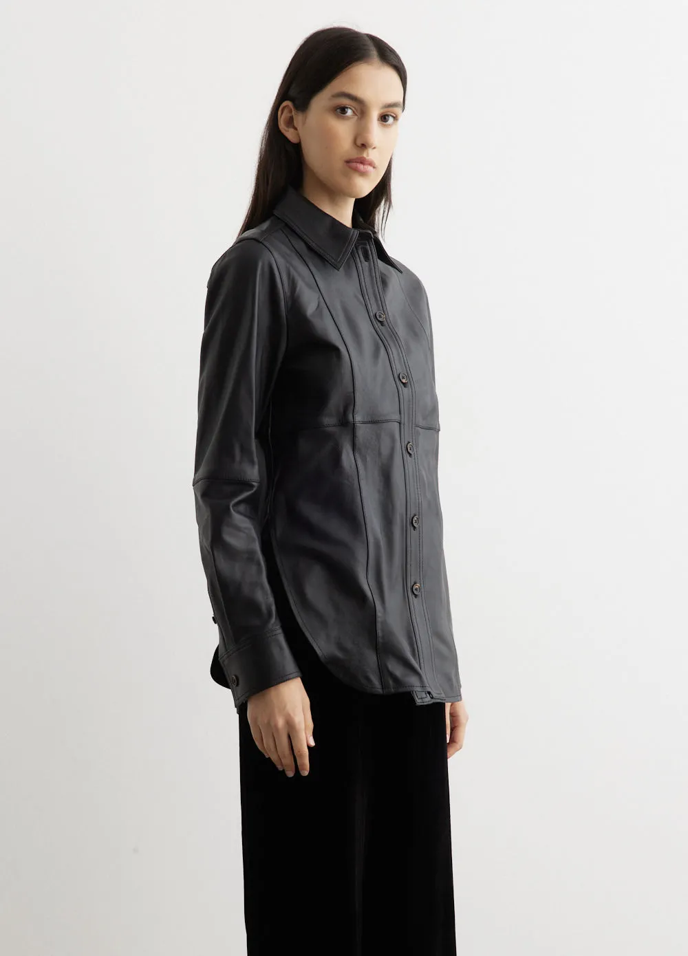 Slim Leather Shirt
