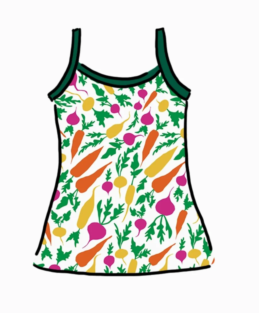 Thunderpants cami, Root Veggies print
